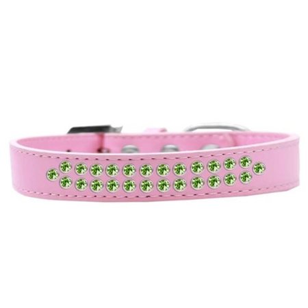 UNCONDITIONAL LOVE Two Row Lime Green Crystal Dog CollarLight Pink Size 12 UN796068
